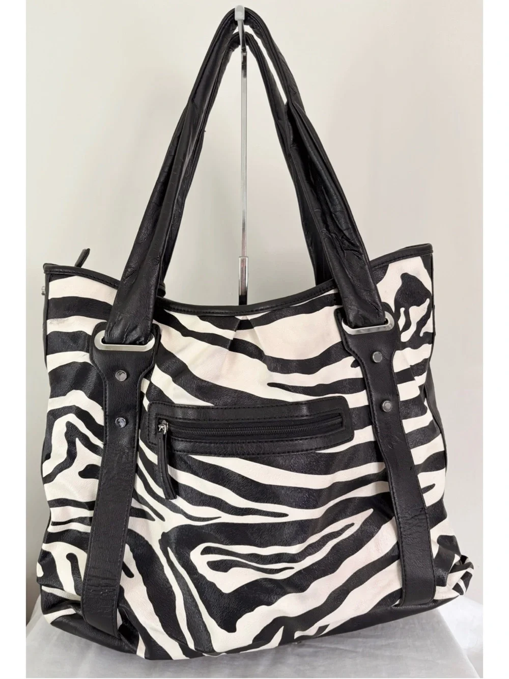 Mondani NY Zebra Print faux leather Tote Bag